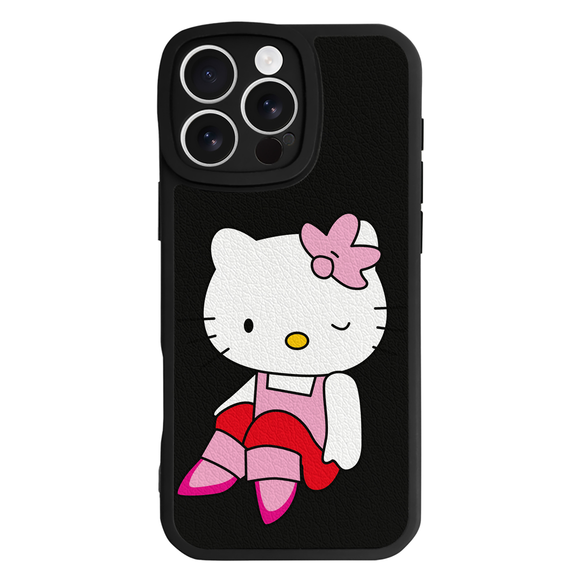 （画像用） Hello Kitty ハローキティ 【iPhone 16シリーズ対応】シリコンスマホケース（レザー調） 材質：シリコン